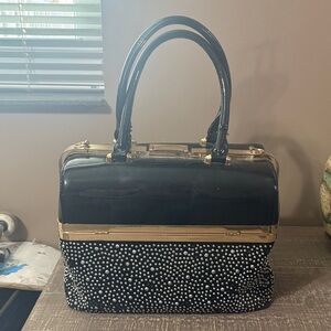 Elegant Black and Gold Handbag